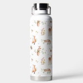 かわいい森の動物の友だちパターン ウォーターボトル (背面)