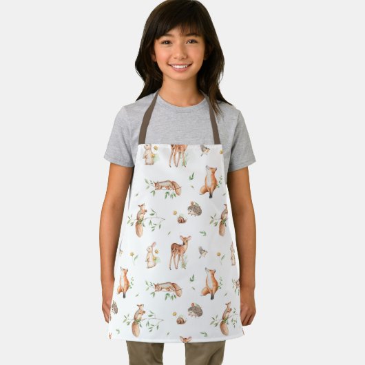 かわいい森の動物の友だちパターン エプロン (インサイチュ)