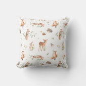 かわいい森の動物の友だちパターン クッション (正面)