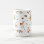 かわいい森の動物の友だちパターン コーヒーマグカップ (中央)