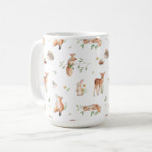 かわいい森の動物の友だちパターン コーヒーマグカップ (正面左)
