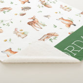 かわいい森の動物の友だちパターン シェルパブランケット (3/4)