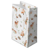 かわいい森の動物の友だちパターン スモールペーパーバッグ (裏面アングル)