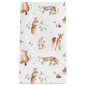 かわいい森の動物の友だちパターン スモールペーパーバッグ (正面)