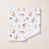 かわいい森の動物の友だちパターン バスタオルセット (ウォッシュタオル)