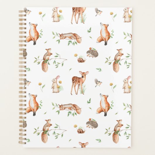 かわいい森の動物の友だちパターン プランナー手帳 (正面)