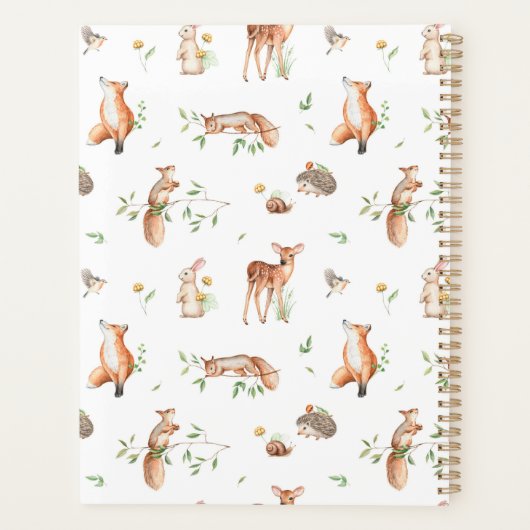 かわいい森の動物の友だちパターン プランナー手帳 (裏面)