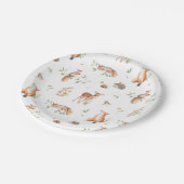 かわいい森の動物の友だちパターン ペーパープレート (アングル)