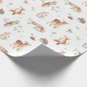 かわいい森の動物の友だちパターン ラッピングペーパー (角)