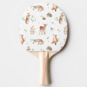 かわいい森の動物の友だちパターン 卓球ラケット (正面)