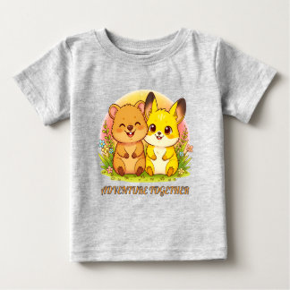 かわいい森の動物の友達 カワイイ ベビーTシャツ