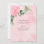 かわいい森の動物の女の子のシャワー郵送で 招待状 (裏面)