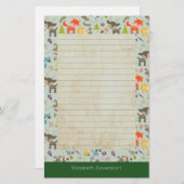 かわいい森の動物の姿が並ぶ 便箋 (正面/裏面)