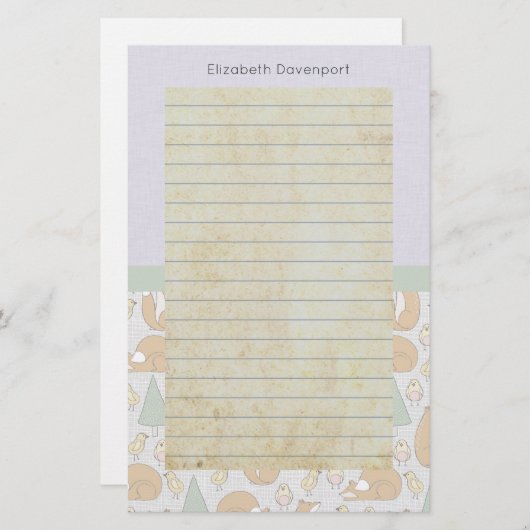 かわいい森の動物の姿が並ぶ 便箋 (正面/裏面)