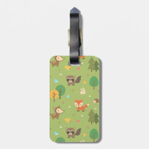 かわいい森の動物の子供向けパターン ラゲッジタグ