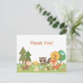 かわいい森の動物の感謝 ポストカード (スタンド正面)