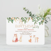 かわいい森の動物の招待状 招待状 (スタンド正面)