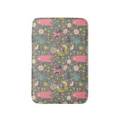 かわいい森の動物の柄 バスマット (正面縦)