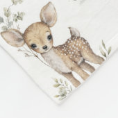 かわいい森の動物の水彩画 フリースブランケット (角)