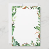 かわいい森の動物の羊葉の赤ちゃんシャワー 招待状 (裏面)