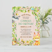 かわいい森の動物の誕生パーティー 招待状 (スタンド正面)