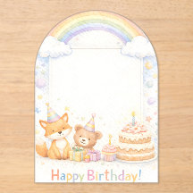 かわいい森の動物の誕生日アクリルインビテーション