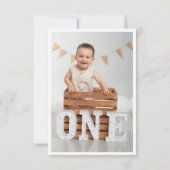 かわいい森の動物の誕生日写真のお礼 サンキューカード (裏面)