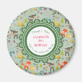 かわいい森の動物の誕生日 マグネット (正面)