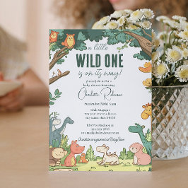 かわいい森の動物の赤ちゃんシャワー 招待状