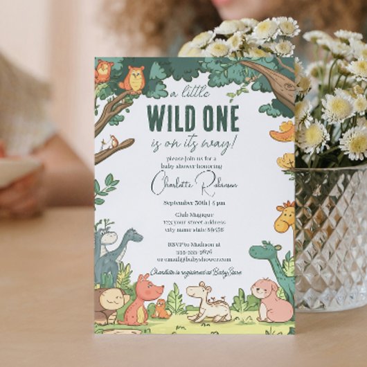 かわいい森の動物の赤ちゃんシャワー 招待状