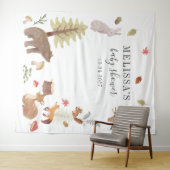 かわいい森の動物の赤ちゃん歓迎会 タペストリー (インサイチュ(横))