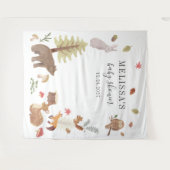 かわいい森の動物の赤ちゃん歓迎会 タペストリー (正面(横))