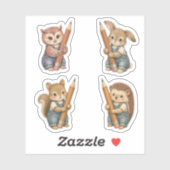 かわいい森の動物の鉛筆ステッカーシート シール (シート)