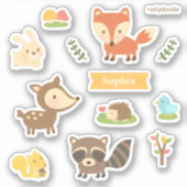 かわいい森の動物セット 子供 シール (正面)