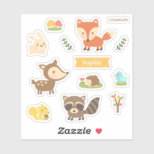 かわいい森の動物セット 子供 シール (シート)