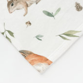 かわいい森の動物柄 フリースブランケット (角)