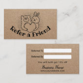 かわいい森の動物素朴のKraft紹介 紹介カード (正面/裏面)