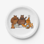 かわいい森の動物 おとぎの国のようなかわいい動物達 ペーパープレート (正面)