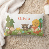 かわいい森の動物 キッズルームデコレーション ランバークッション (ブランケット)