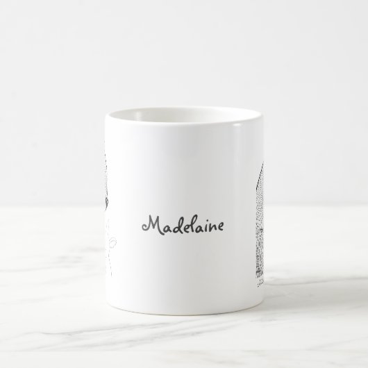 かわいい森の動物、クマとバニーがかわいい姿 コーヒーマグカップ (中央)