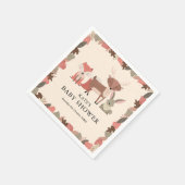 かわいい森の動物 ベビーシャワー スタンダードカクテルナプキン (角)