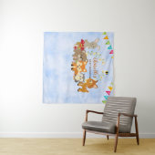 かわいい森の動物 ベビーシャワー 背景 バナー タペストリー (インサイチュ(横))