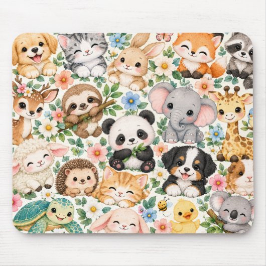 かわいい森の動物 マウスパッド (正面)