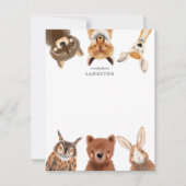 かわいい森の動物 子ども ノートカード (正面)