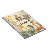 かわいい森の動物 学校の子供たち 祝福の聖句 ノートブック (右側)