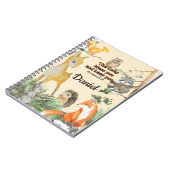 かわいい森の動物 学校の子供たち 祝福の聖句 ノートブック (左側)