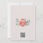 かわいい森の動物QR女の子ベビーシャワー 招待状 (裏面)