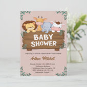 かわいい森の友だち赤ちゃんシャワー 招待状 (スタンド正面)