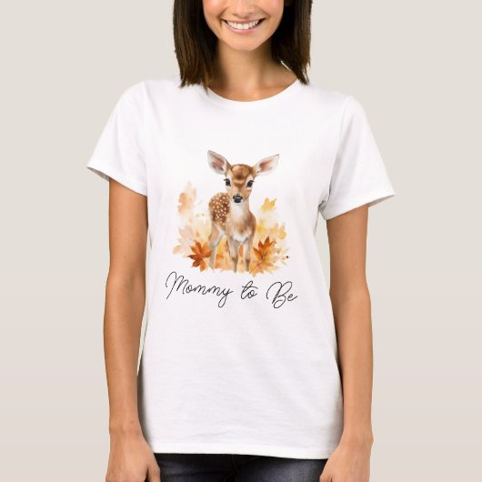 かわいい森の子鹿 ママになる Tシャツ (正面)