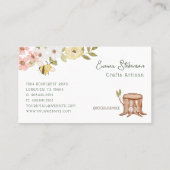 かわいい森の手編みの蜂と鳥の花のクラフト作家さん 名刺 (裏面)